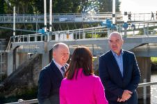 L-R - Paddy Harney, Minister Nicola Mallon, Niall McGill