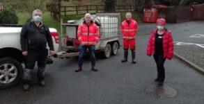 Pat and Alan with two members of the Pond Park Care Home Team