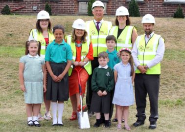 Sod cutting ceremony officially marks the start of construction at Strandtown PS